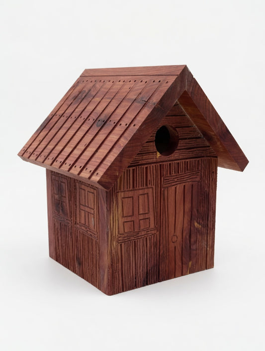 Handmade Wooden Birdhouse 9.125x9.75x10.75" - Rustic Cedar Bird House Garden Decor