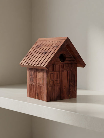 Handmade Wooden Birdhouse 9.125x9.75x10.75" - Rustic Cedar Bird House Garden Decor
