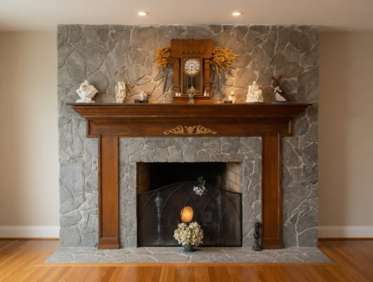 Custom Order - Ornate Solid Wood Fireplace Mantel - Vintage Style Carved Mantel Shelf = Available by Custom Order, contact me,