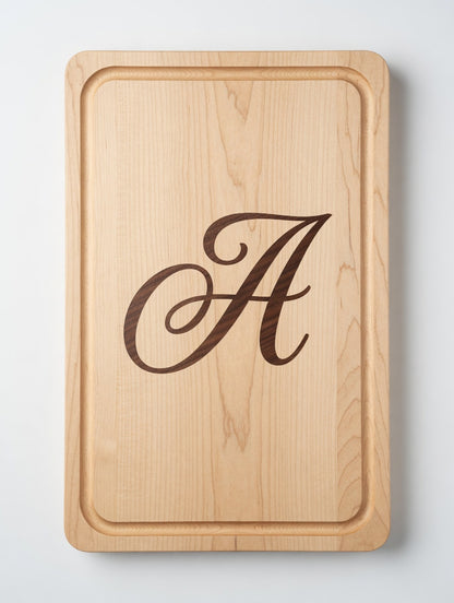 Custom Maple End Grain Cutting Board with Walnut Inlay – Personalized Letter or Monogram (Copy)