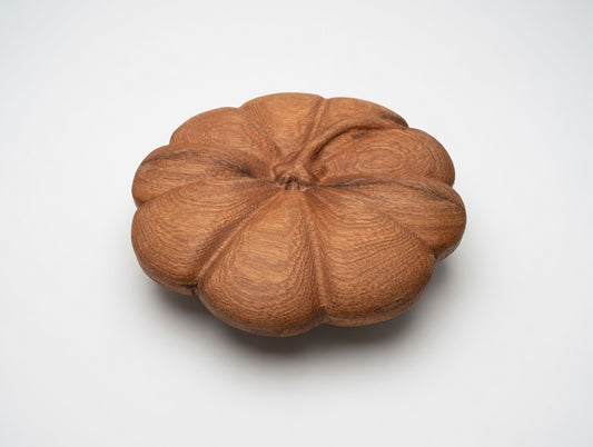 Hand-Carved Wooden Pumpkin Pie Plate & Lid | Rustic Serving Dish, Artisan Wood Turned Pie Keeper